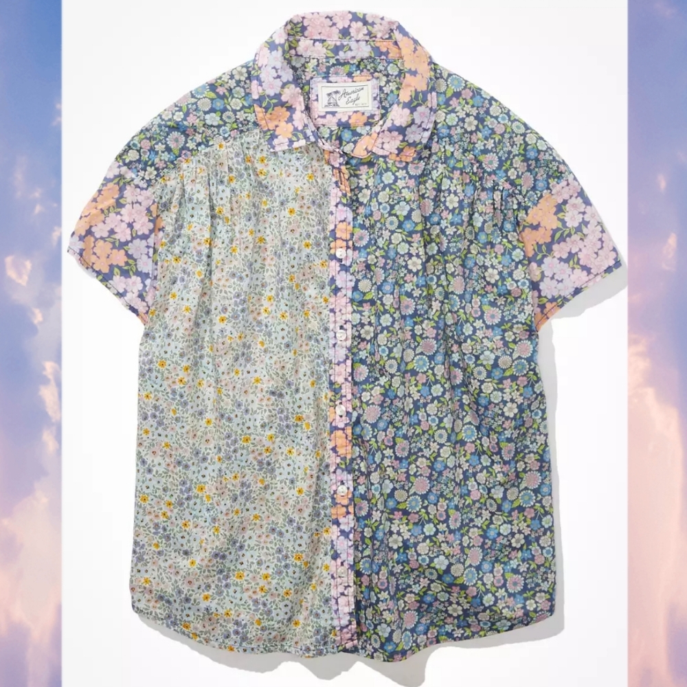 Oversized Floral Button Up